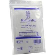 Mulltupfer 20x20cm pflaumengro&szlig; steril 5 St