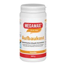 Abbildung: Megamax Aufbaukost Vanille Pulver 500 g, Pulver PZN 03246523 