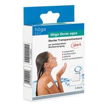 H&ouml;ga Derm aqua transparent Verband mit Wundauflage 5x7cm steril 5 St