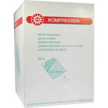 Mullkompressen 10x10cm 8-fac 25x5 St
