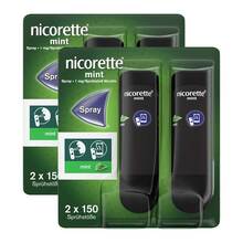 Abbildung: nicorette Mint Spray mit 1 mg Nikotin pro Sprühstoß 2x2 St, Spray PZN 08032354 