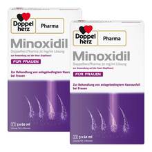 Abbildung: MINOXIDIL DoppelherzPharma 20 mg/ml Lösung für Frauen Lösung, 2x180 ml PZN 08032453