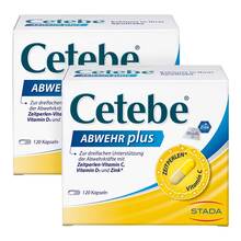 Cetebe Abwehr plus Vitamin C + Vitamin D3 + Zink Kapseln 2x120 St