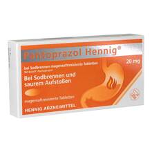 Abbildung: Pantoprazol Hennig b.Sodbrennen 20 mg magensaftresistent Tabletten 7 St, Tabletten magensaftresistent PZN 08439965 