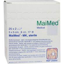 Mullkompressen 5x5cm 8-fach 25x2 St