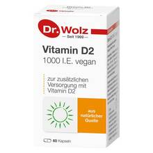 Abbildung: Vitamin D2 1000 I.E. vegan Kapseln 60 St, Kapseln PZN 09536831 