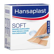 Abbildung: Hansaplast Soft Pflaster 4 cm x 5 m Rolle 1 St, Pflaster PZN 09678063 