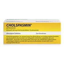 Abbildung: Cholspasmin Artischocke überzogene Tabletten 50 St, Überzogene Tabletten PZN 09705305 