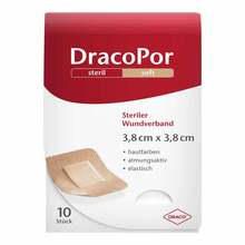 DracoPor Soft hautfarben Wundverband 3,8x3,8 cm steril  10 St