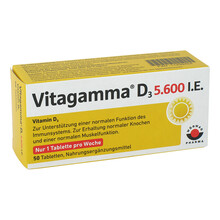 Abbildung: Vitagamma D3 5.600 I.E. Vitamin D3 NEM Tabletten 50 St, Tabletten PZN 11239454 