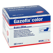 Gazofix color Fixierbinde koh&auml;siv 6 cmx20 m blau 1 St
