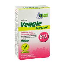 Abbildung: Veggie Depot Vitamin B12 + Magnesium + Folsäure Tabletten  60 St, Tabletten PZN 11674339 