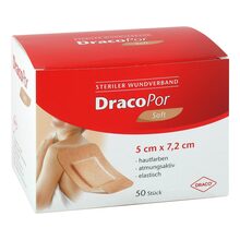 DracoPor Soft hautfarben Wundverband 5x7,2 cm steril 50 St