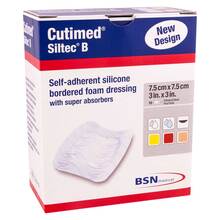 Cutimed Siltec B Schaumverband 7,5x7,5 cm mit Haftrand  10 St