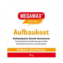 Abbildung: Megamax Aufbaukost Erdbeere Pulver 30 g, Pulver PZN 12896160 