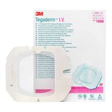 Abbildung: Tegaderm 3M I.V. trans.Filmv.Port adh.free wi.1668 25 St, Pflaster PZN 13196832 