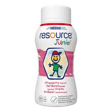 Abbildung: Resource Junior Erdbeer-Geschmack flüssig 6X4X200 ml, Flüssigkeit PZN 13912412