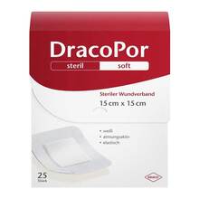 DracoPor Soft wei&szlig; Wundverband 15x15 cm steril 25 St