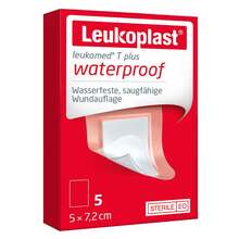 Abbildung: Leukoplast Leukomed T Plus steril 5x7,2 cm 5 St, Pflaster PZN 14220053 