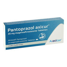 Abbildung: Pantoprazol axicur®  20 mg Tabletten   14 St, Tabletten magensaftresistent PZN 14293477 