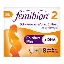 Abbildung: Femibion 2 Schwangerschaft + Stillzeit ohne Jod - 8-Wochen-Packung mit 60 Tabl. u. 60Kapseln 2X60 St, Kombipackung PZN 15200041 