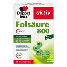 Abbildung: Doppelherz Folsäure 800 Depot Tabletten 60 St, Tabletten PZN 15607268 