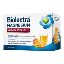 Abbildung: Biolectra Magnesium 486mg intens Trinkpulver Ora-Man. 20 St, Pulver zur Herstellung einer Lösung zum Einnehmen PZN 16779764