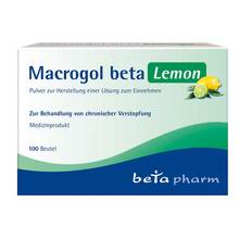 Abbildung: Macrogol beta Lemon Pulver  100 St, Pulver zur Herstellung einer Lösung zum Einnehmen PZN 17164800