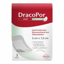 Dracopor sensitiv 5x7,2 cm steril mit Silikonkleber 3 St