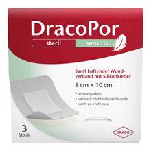 Dracopor sensitiv 8x10 cm steril mit Silikonkleber 3 St
