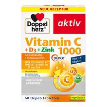 Doppelherz Vitamin C 1000 + D3 + Zink Depot Tabletten 60 St