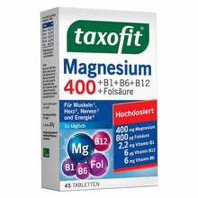 Abbildung: Taxofit Magnesium 400 + B1 + B6 + B12 + Folsäure Tabletten 45 St, Tabletten PZN 17982326 