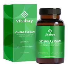 Abbildung: Omega-3 1100 mg vegan 600mg DHA + 300mg EPA Weichk. Weichkapseln, 60 St PZN 18679587