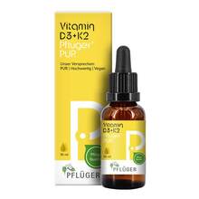 Abbildung: Vitamin D3 + K2 Pflüger Pur 500 I.E. / 25 µg Tropfen 30 ml, Tropfen PZN 19160858 