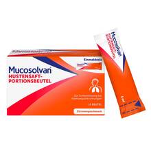 Abbildung: Mucosolvan Hustensaft-Portionsbeutel 15X5 ml, Lösung zum Einnehmen PZN 19270239 
