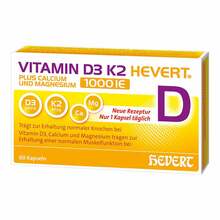 Vitamin D3 K2 Hevert + Calcium und Magnesium1000 IE  Kapseln  60 St
