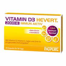 Abbildung: Vitamin D3 Hevert 2000 IE Immun Aktiv Kapseln 30 St, Kapseln PZN 19411450 