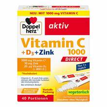 Abbildung: Doppelherz Vitamin C 1000 + D3 + Zink Direct Pellets 40 St, Pellets PZN 19528850