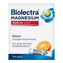 Abbildung: Biolectra Magnesium 400 mg ultra Direct Orange 100 St, Pellets PZN 20113723 
