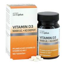 Abbildung: Activplus Vitamin D3 5000 I.E. + K2 Depot Tabletten 180 St, Tabletten PZN 20119542 