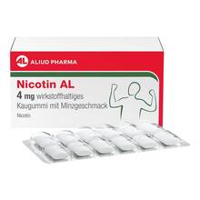 Abbildung: Nicotin AL 4 mg wirkstoffhaltiges Kaugummi mit Minzgeschmack 204 St, Kaugummi PZN 20335671 