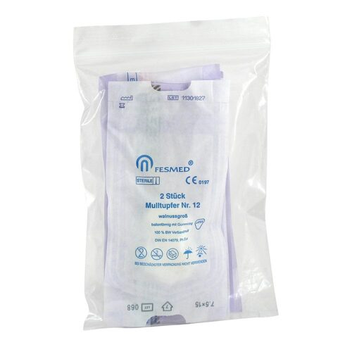 Mulltupfer Nr.12 steril 1La.13x16cm walnussgro&szlig; - 1