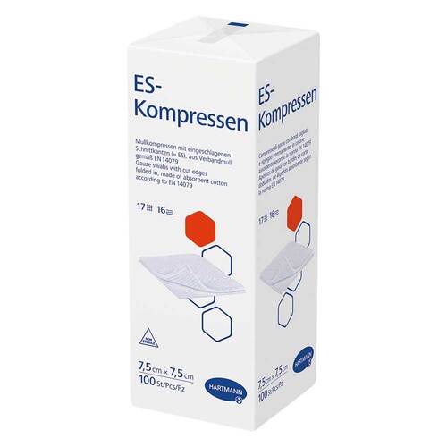 ES-Kompressen unsteril 7,5x7,5 cm 16fach - 1