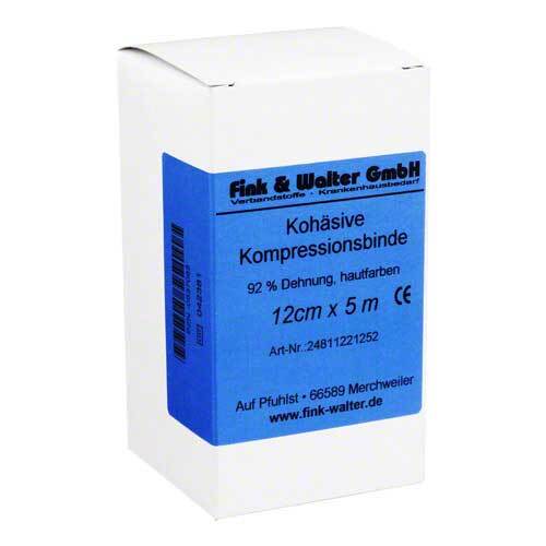 Kompressions Binde 12cmx5m koh&auml;siv mit kurzem Zug - 1