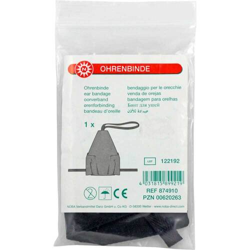 Ohrenbinde mittel schwarz - 1