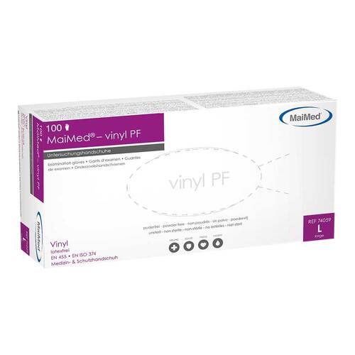 Maimed Handschuhe Vinyl puderfrei unsteril gro&szlig; - 1