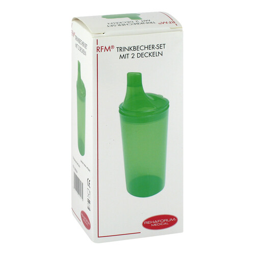 Trinkbecher mit 2 Deckeln gr&uuml;n - 1