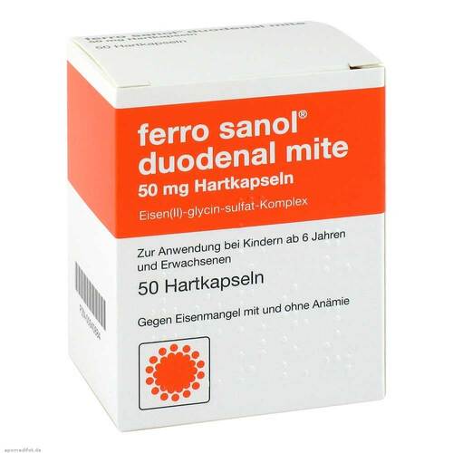 Ferro Sanol duo mite 50mg Hartkapseln mit magensaftresistent &uuml;berzogene Pellets - 1