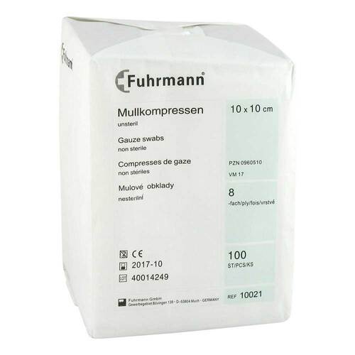 Mullkompressen 10x10 cm unsteril 8-fach - 1