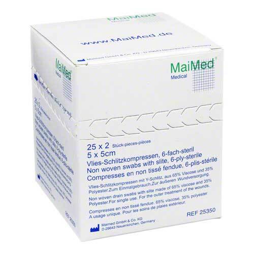 Vlies-Schlitzkompressen 5x5 cm steril 6fach - 1